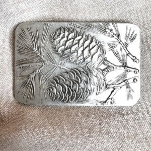 Wendell August antique pewter pinecone brooch.